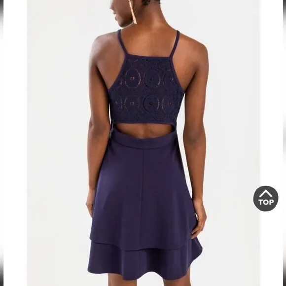 BRAND NEW DIANE LACE SLIT CUTOUT MINI DRESS - Picture 12 of 14